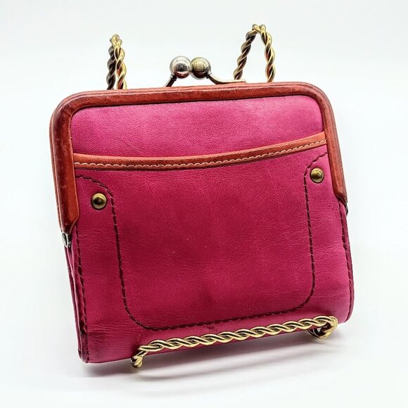 Vintage Coach Legacy Kiss-Lock Two-Tone Leather Wallet - Picture 3 of 12